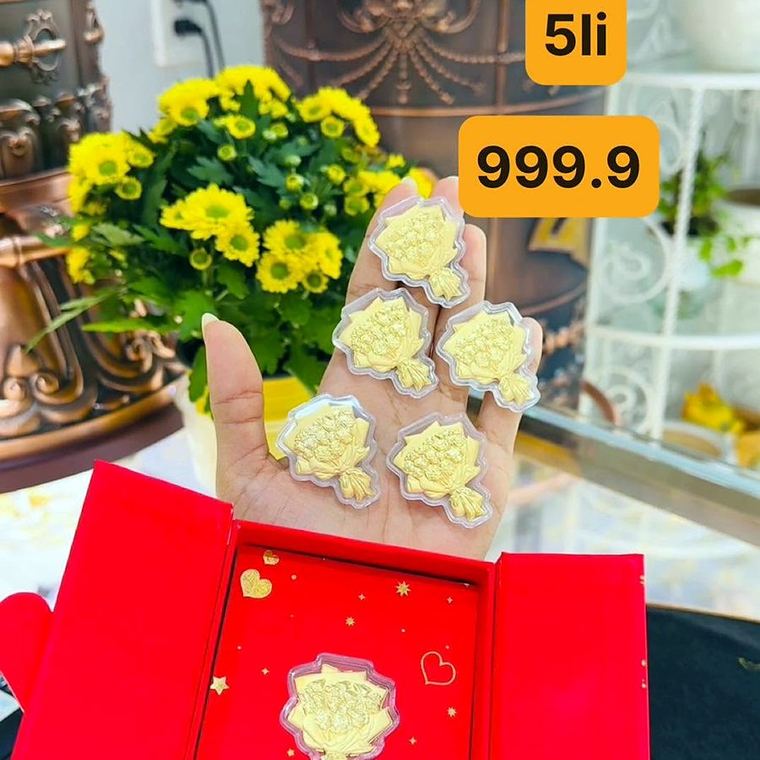 Vàng ép vỉ hoa mai 999.9 – 5 li
