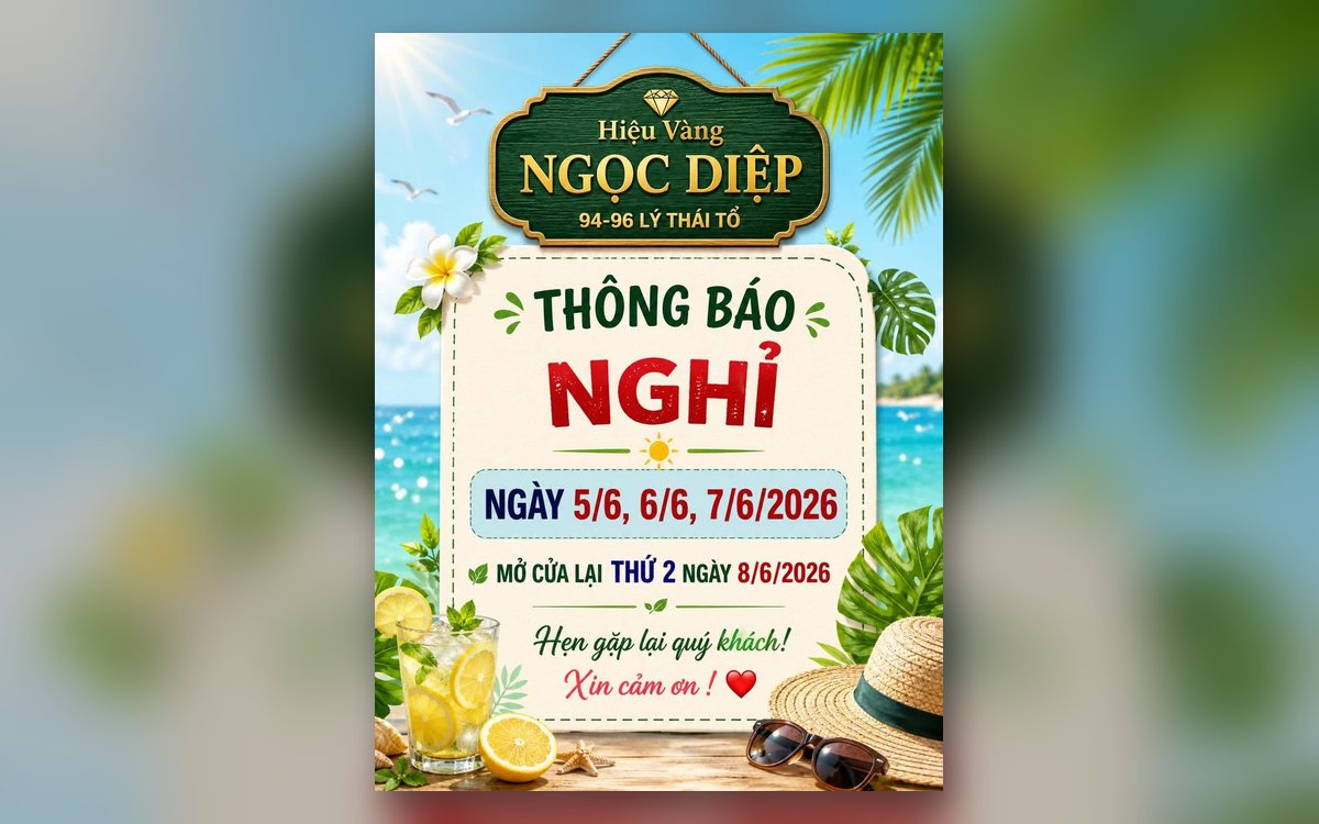 Thông báo lịch nghỉ ngày 5, 6, 7/6/2026